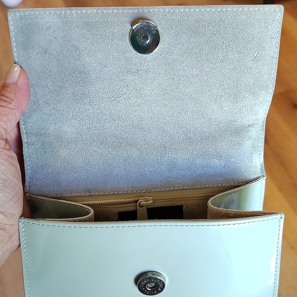 Furla Italian Gray Shoulder Bag Flap Over Small - Picture 6 of 10